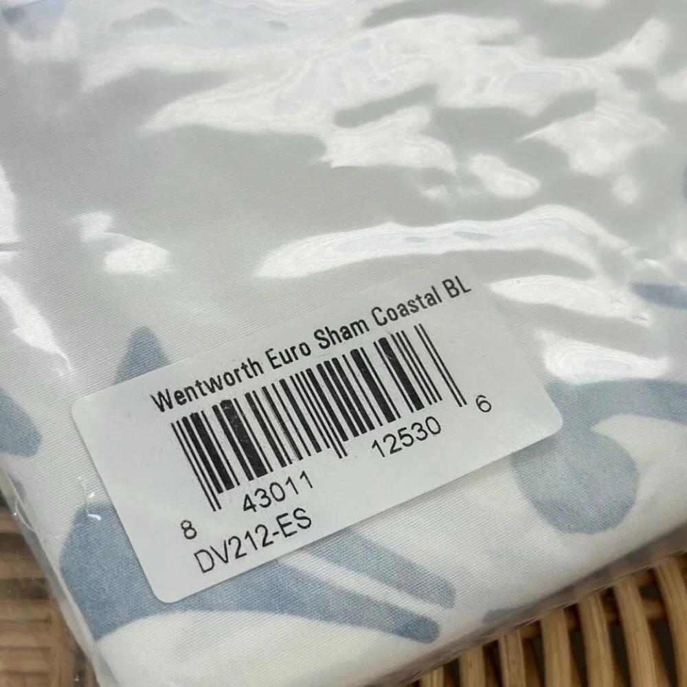 NEW Serena & Lily Wentworth Percale Euro Pillow Sham-Coastal Blue